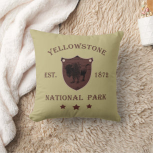 Bison Yellowstone National Park Throw Pillow