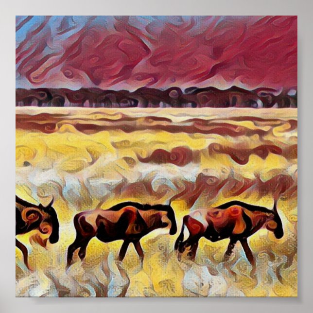 Bisons Accueil Sur La Gamme Pop Art, Poster (Devant)