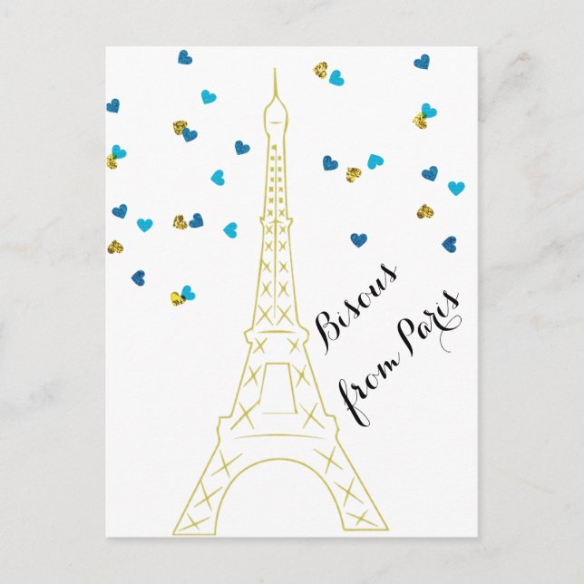 Bisous from Paris Postcard (Front)