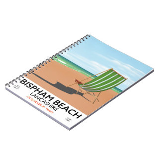 Bispham Beach Lancashire seaside poster Notebook