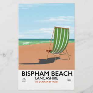 Bispham Beach Lancashire seaside poster Stationery