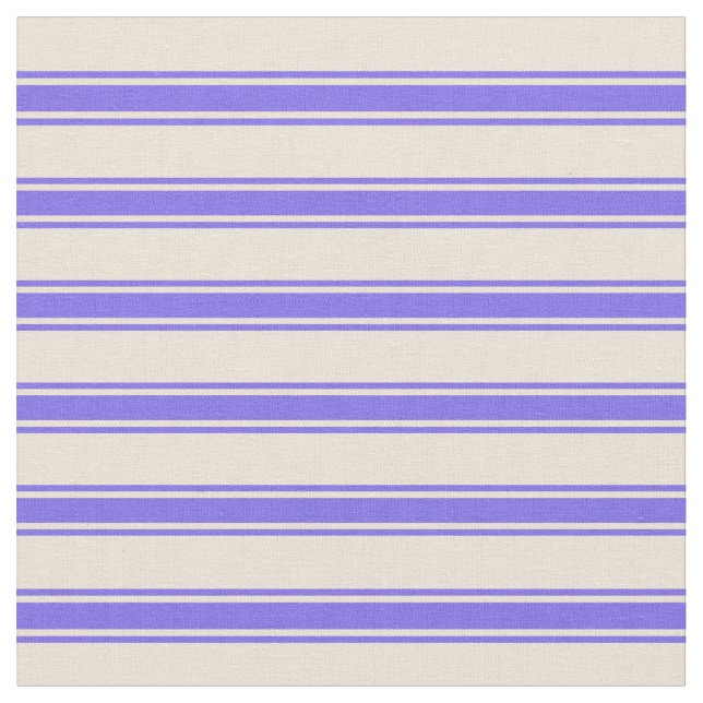 Bisque and Medium Slate Blue Coloured Lines Fabric (Close Up)