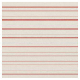 Bisque and Red Colored Pattern of Stripes Fabric