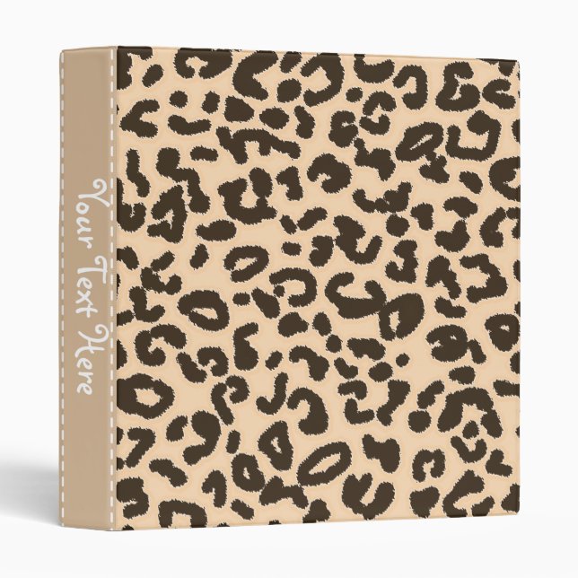 Bisque Colour Leopard Animal Print Binder (Front/Spine)