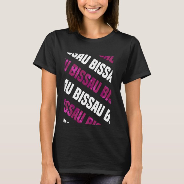 Bissau Camo Pattern Pink Camouflage T-Shirt (Front)
