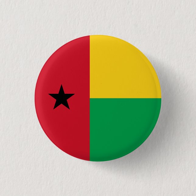 Bissau-Guinean Flag, Flag of Guinea-Bissau 1 Inch Round Button (Front)