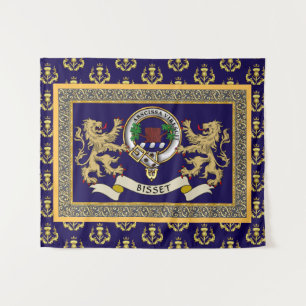Bisset Clan Badge Personalized Blue Tapestry