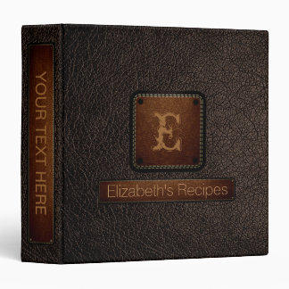 Bistre Leather Elegant Monogram Binder