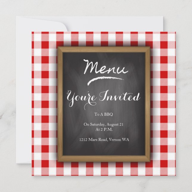 Bistro Chalkboard Party Invitation (Front)