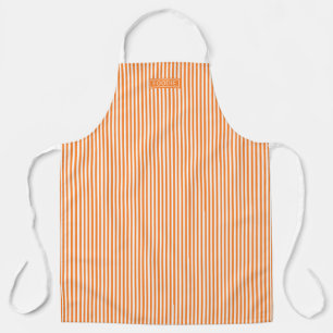 Bistro Foodie Orange Spice Café Stripe Pattern Apron