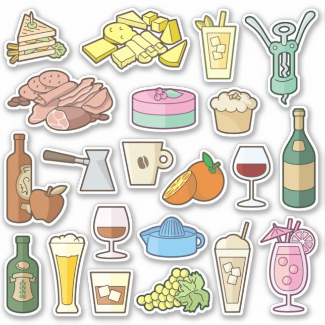 Bistro Menu Icons Stickers Collection (Front)