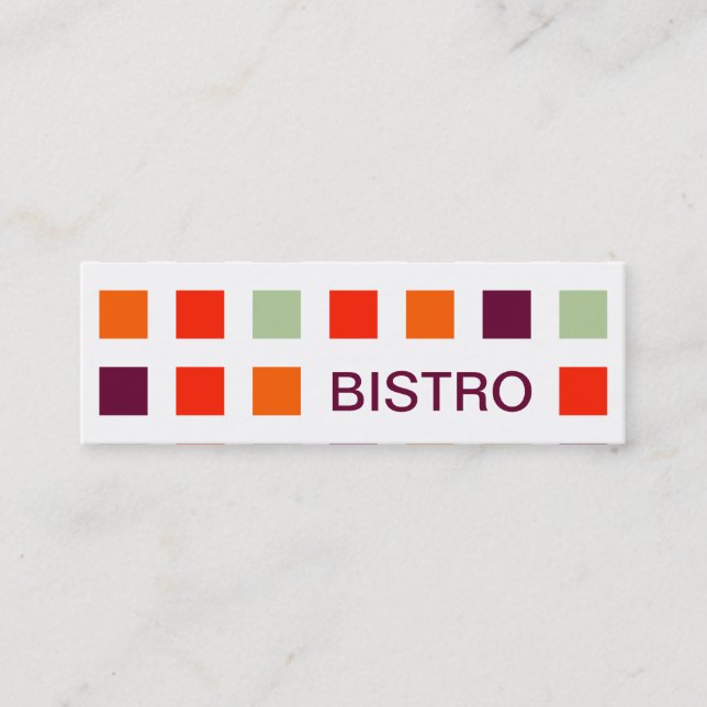 BISTRO (mod squares) Mini Business Card (Front)