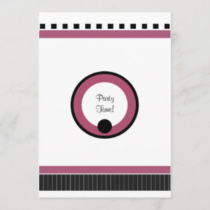 Bistro Party in Black White and Pink Invitation
