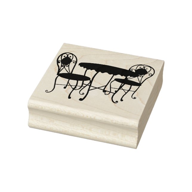 Bistro Patio Furniture Silhouette Original Art Rubber Stamp (Stamp)