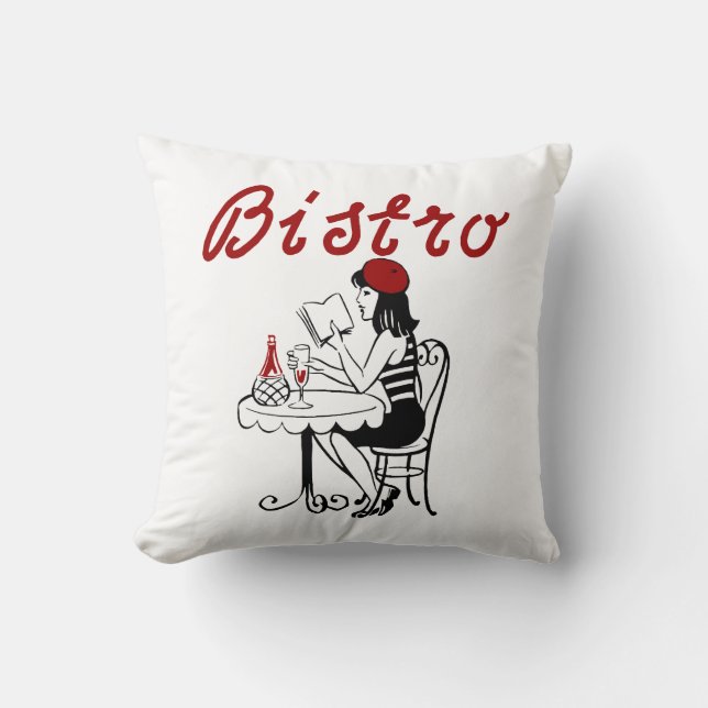 Bistro Throw Pillow (Front)