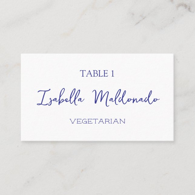 Bistro Wedding Place Cards with Dinner Selection (Front)