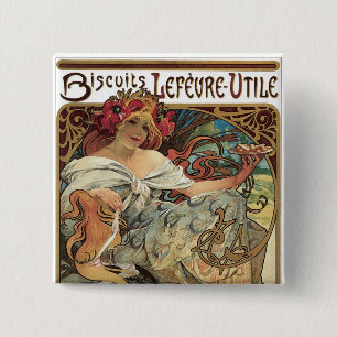 Bisuits Lefevre-Utile 2 Inch Square Button