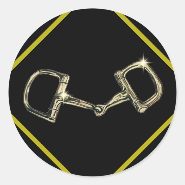 bit in diamond classic round sticker (Front)