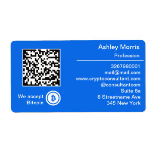 Bit Me QR Code Nous Acceptons Bitcoin Logo Bleu