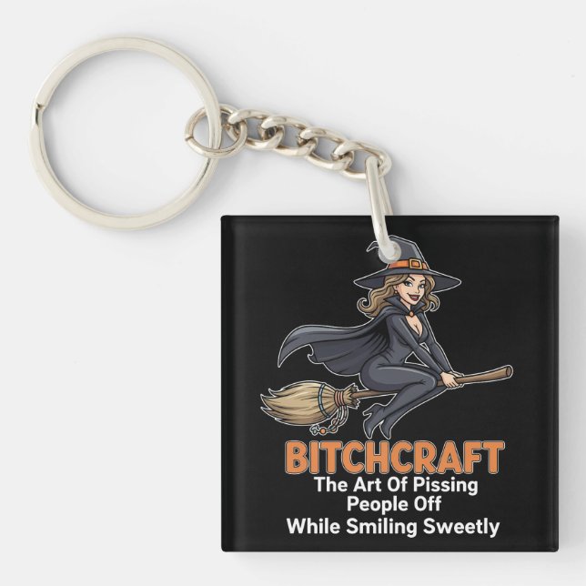 "BITCHCRAFT" | Funny Word Definition Keychain (Front)