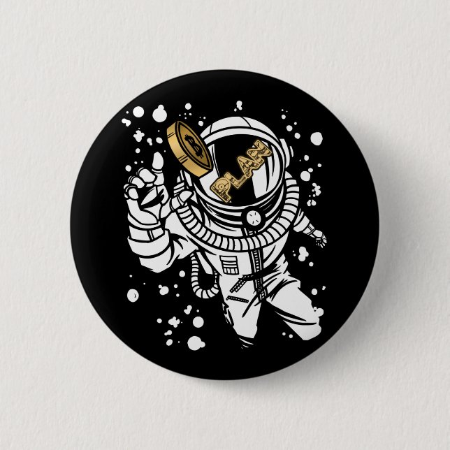 Bitcoin Сryptocurrency Plan B Astronaut 2 Inch Round Button (Front)