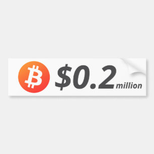 Bitcoin $0.2M ($200K) One Million Bumper Sticker