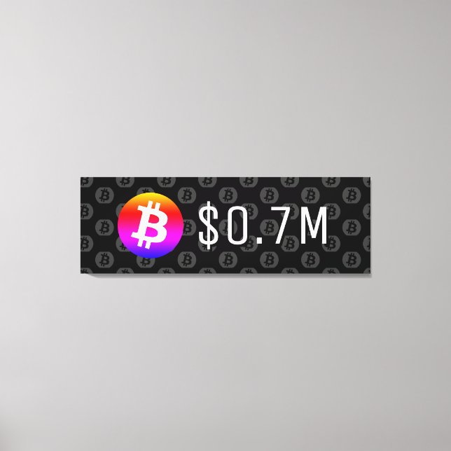 Bitcoin $0.7M ($700K) One Million Canvas Print (Front)