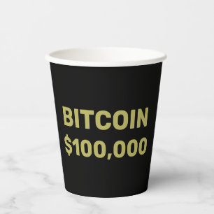 Bitcoin 100000 Celebration Paper Cups