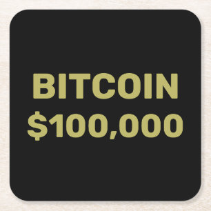 Bitcoin 100000 Celebration Square Paper Coaster