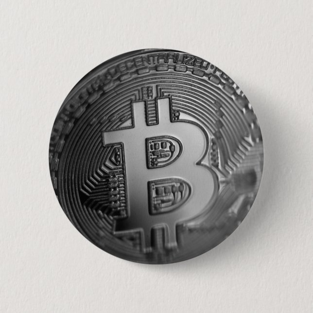Bitcoin 16 2 inch round button (Front)
