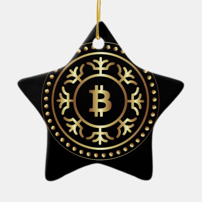 Bitcoin 2 ceramic ornament (Front)