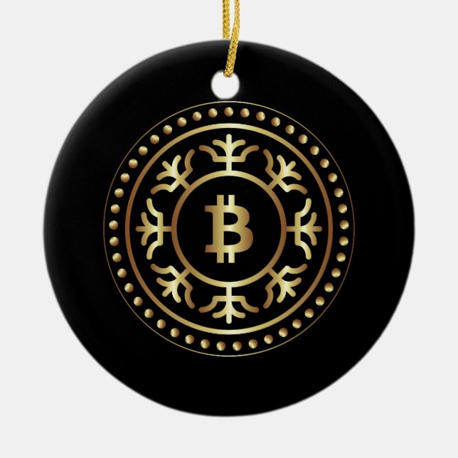 Bitcoin 2 ceramic ornament (Front)