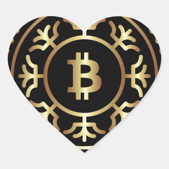 Bitcoin 2 heart sticker
