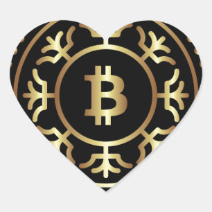 Bitcoin 2 heart sticker