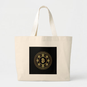 Bitcoin 2 large tote bag