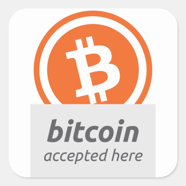 Bitcoin accepté ici autocollant (Devant)