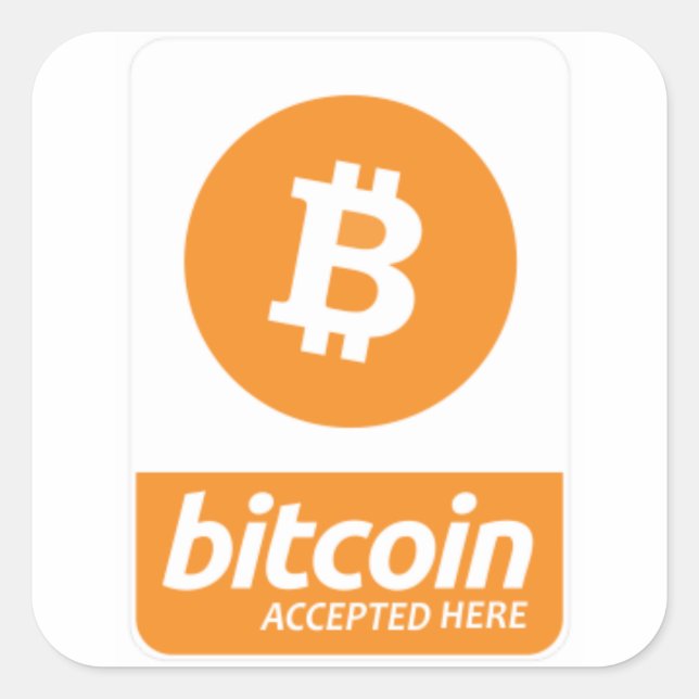 bitcoin accepté ici autocollant grand 3pouces (6pa (Devant)