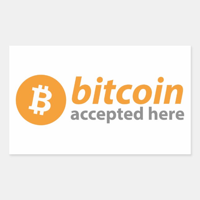 Bitcoin Accepté Ici Stickers Rectangle (Devant)