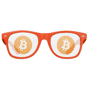 Bitcoin Adult Retro Party Shades, White Sunglasses