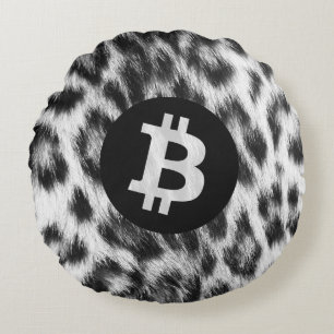 Bitcoin Animal (Snow Leopard, Style 1) Round Pillow