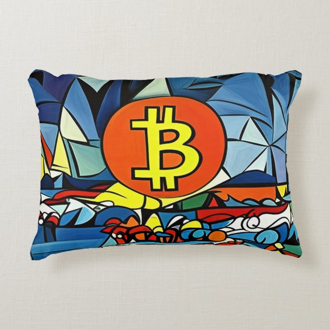 Bitcoin Art Accent Pillow (Front)