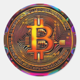 Bitcoin Art BTC Cryptocurrency Art Classic Round Sticker