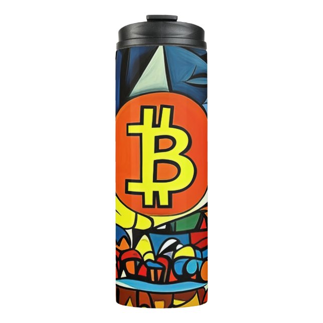 Bitcoin Art Thermal Tumbler (Front)