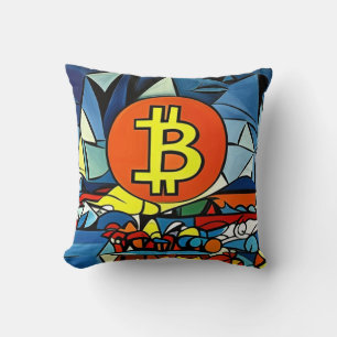 Bitcoin Art Throw Pillow
