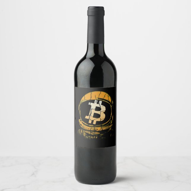 Bitcoin Astronaut-Crypto Astronaut Wine Label (Front)