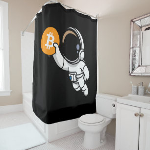 Bitcoin Astronaut Crypto Investor Cartoon Graphic