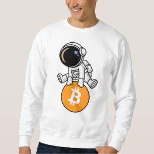 Bitcoin Astronaut Crypto Investor Cartoon Graphic Sweatshirt