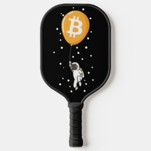 Bitcoin Astronaut to the moon - Btc Crypto Pickleball Paddle