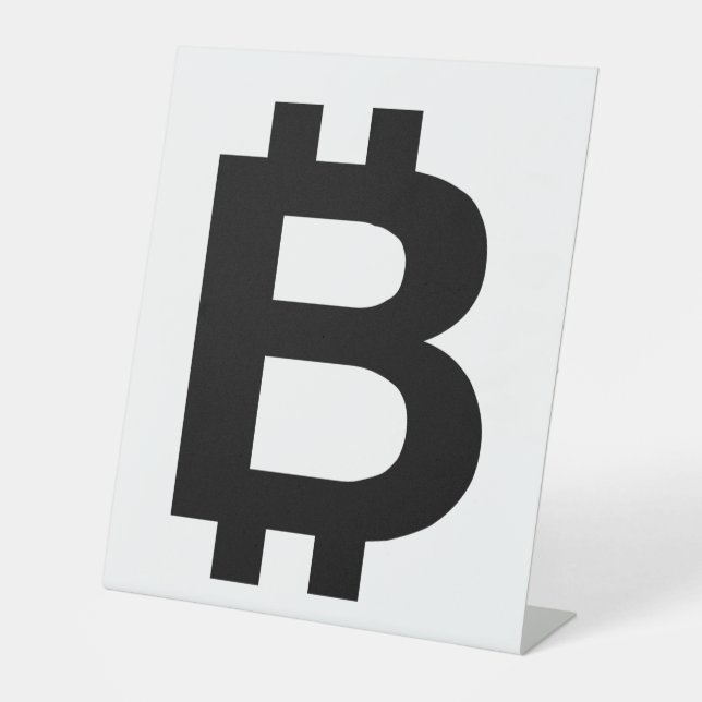 Bitcoin B Bold Pedestal Sign (Front)