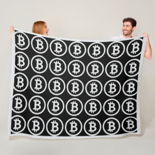 Bitcoin B Dollar Sign Crypto Fleece Blanket